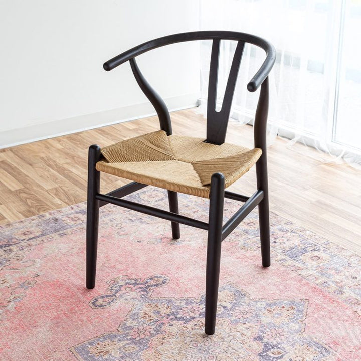 Frida Dining Chair Black With Natural Seat