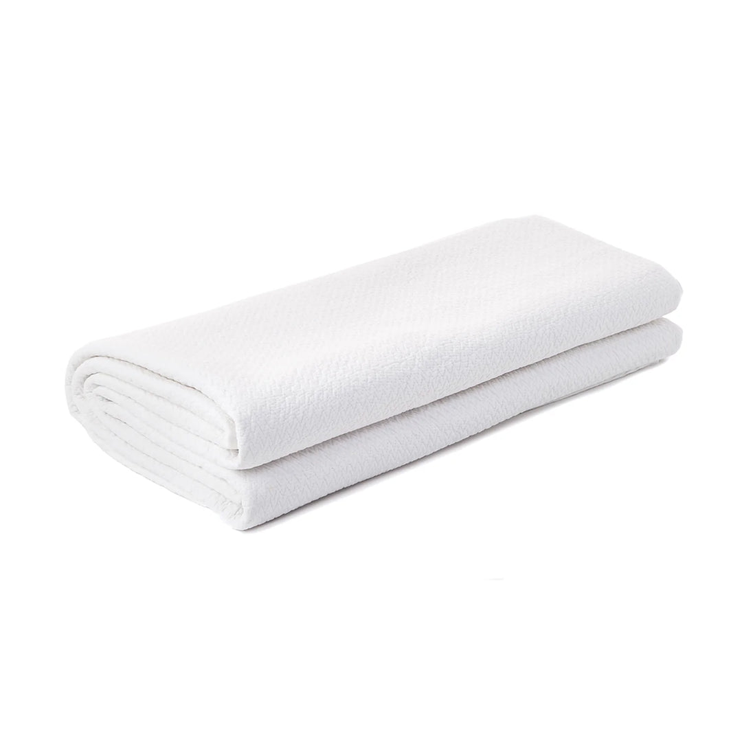 Quilted Plain White Topstitched with Chevron Pattern