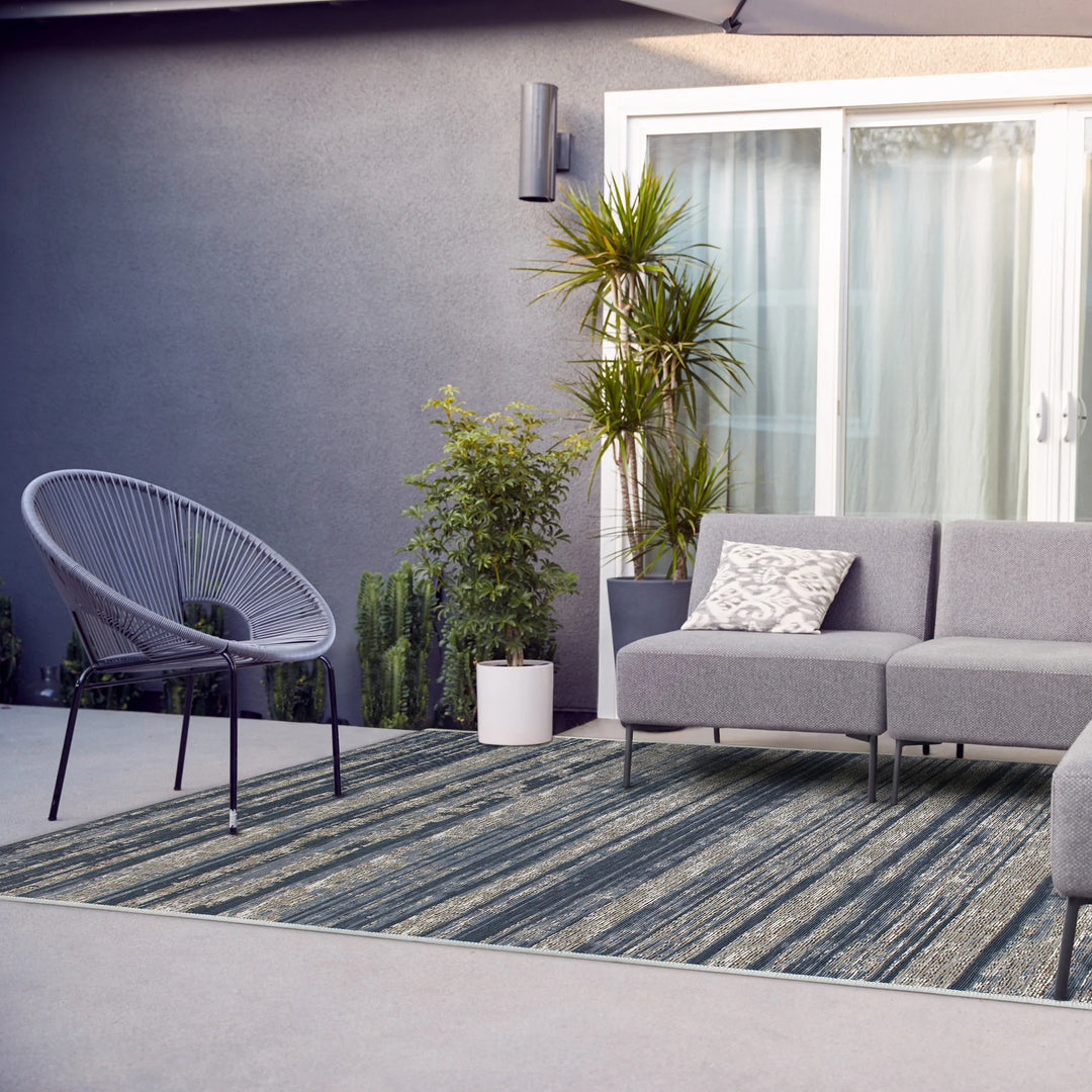 Avocado Decor Esterno Ocean Gray Rug 4'x6'