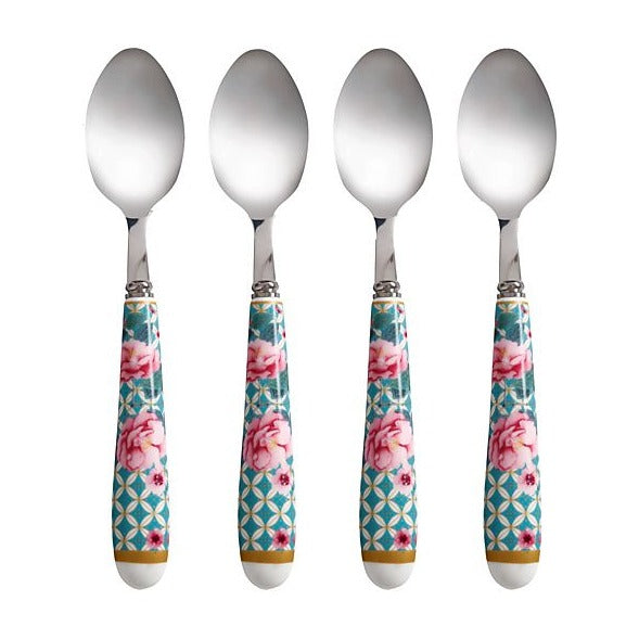 Maxwell & Williams Teas & C's Silk Road Set of 4 Teaspoons Aqua