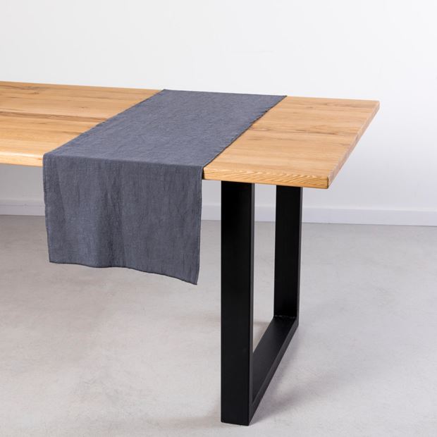 Dark Gray Linen Table Runner