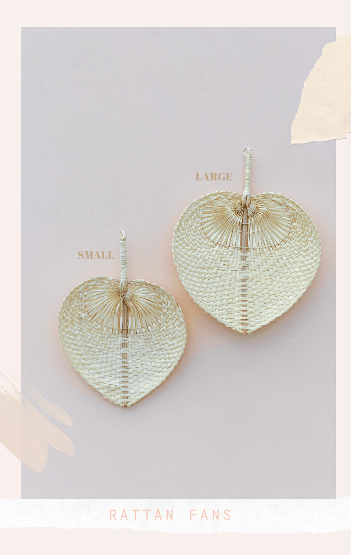 LUXE B PAMPAS GRASS Medium RATTAN FANS