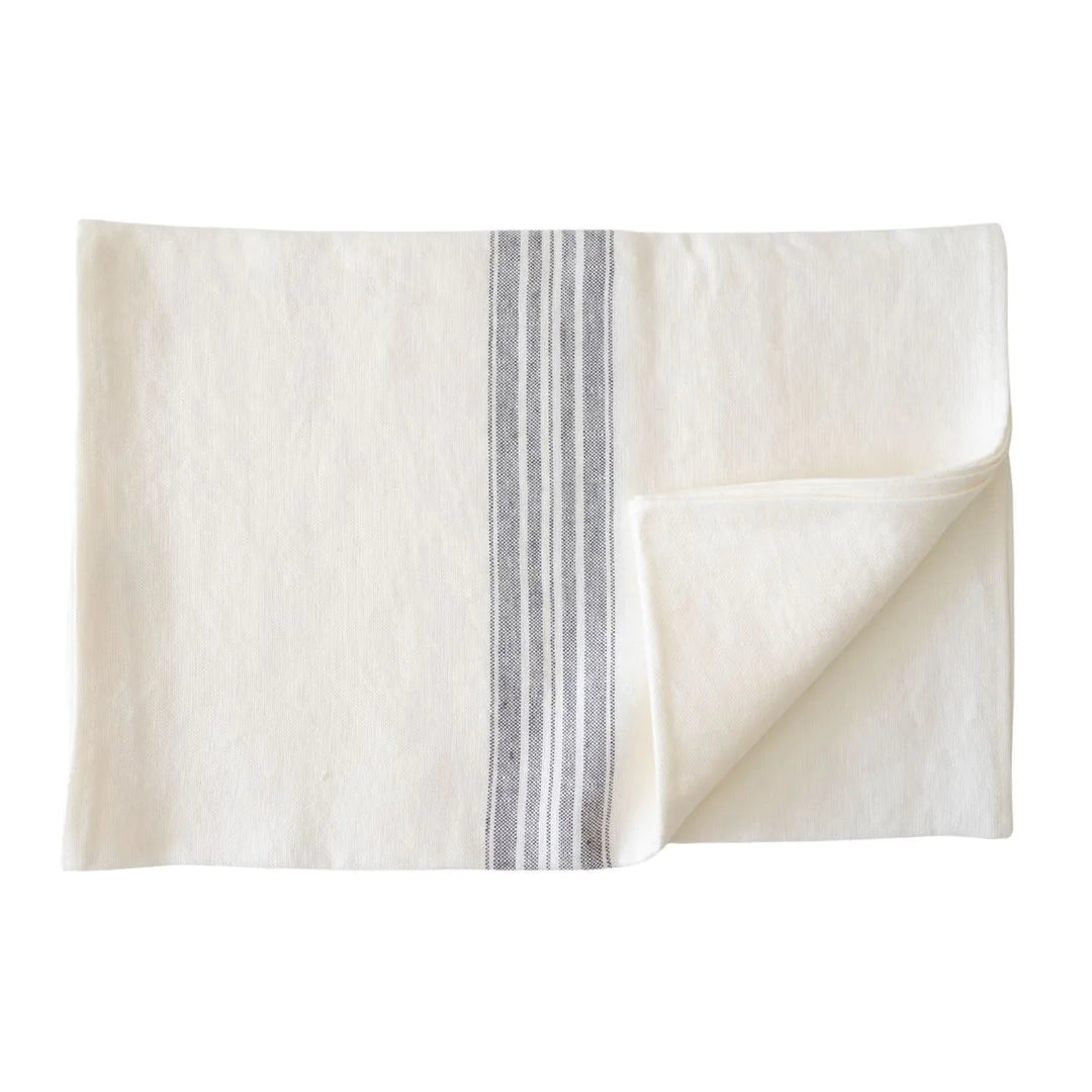 WHITE RUNNER WITH NATURAL STRIPES