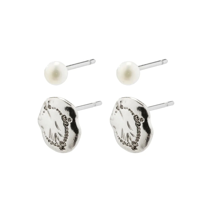PILGRIM JOLA PEARL EARRING SET SILVER PLATED