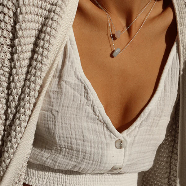 PILGRIM THROAT CHAKRA NECKLACE SILVER PLATED