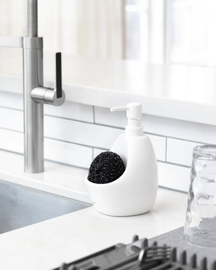 Umbra Joey Soap Pump And Scrubby - White