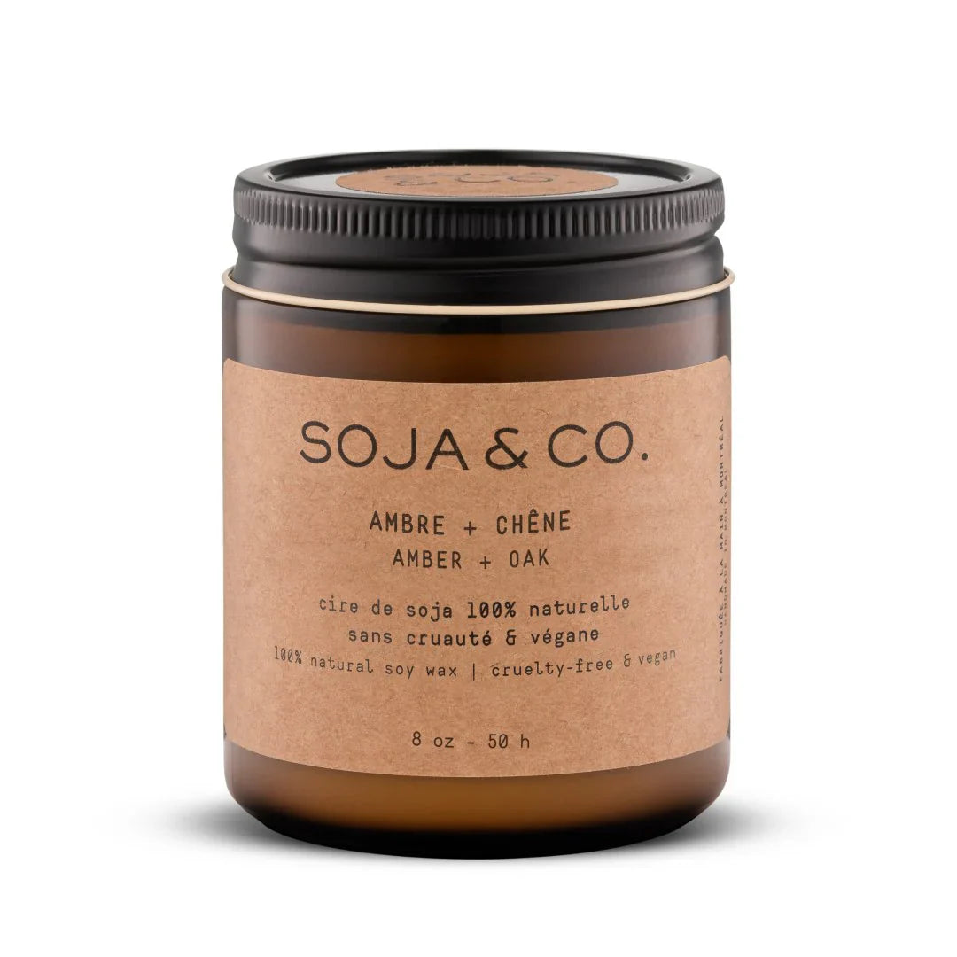 Cozy Home collection - SOJA&CO amber & oak soy candle