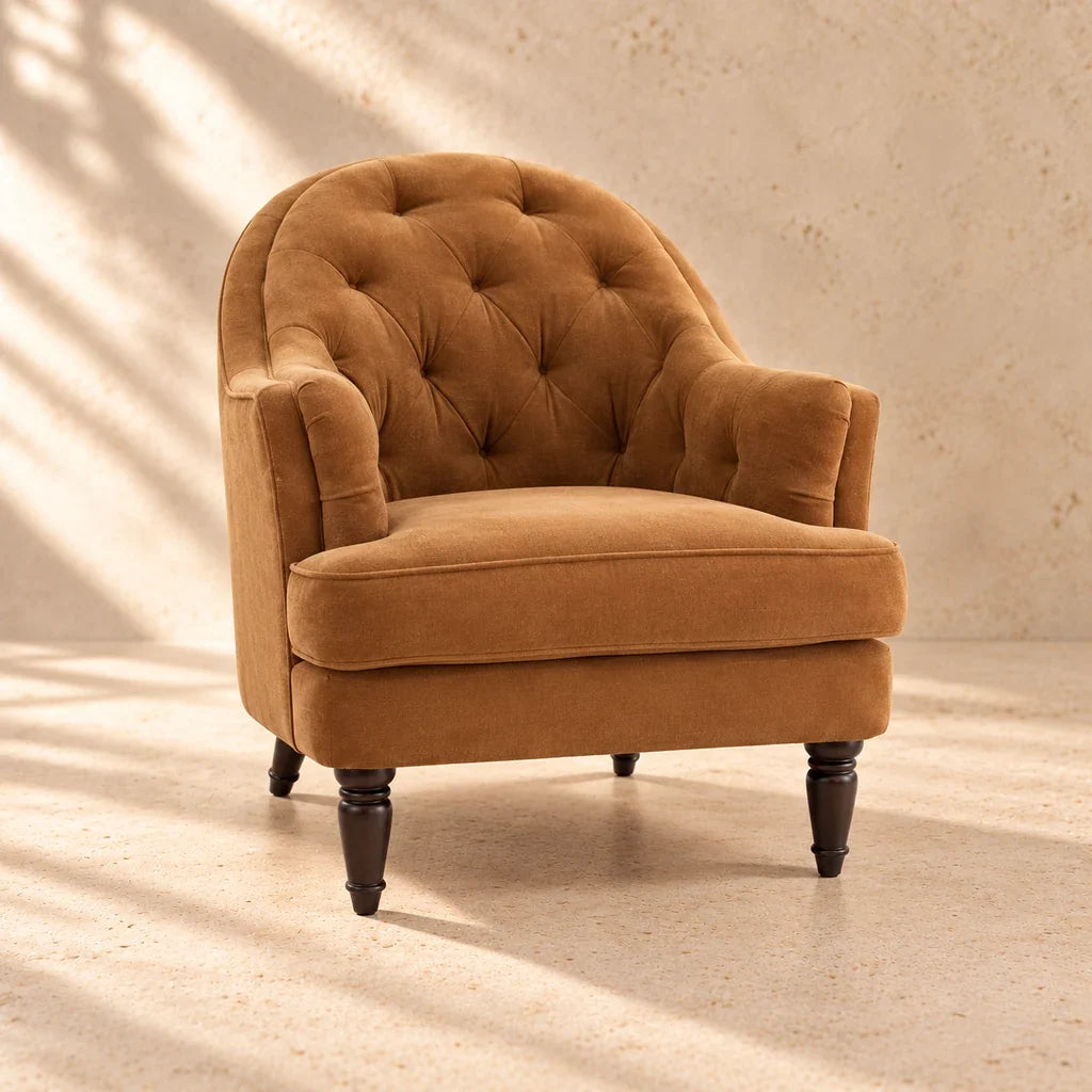 G. D’Aoust | Furniture / Accent Chairs | PANDORA ACCENT CHAIR PERFORMANCE FABRIC "GINGER"