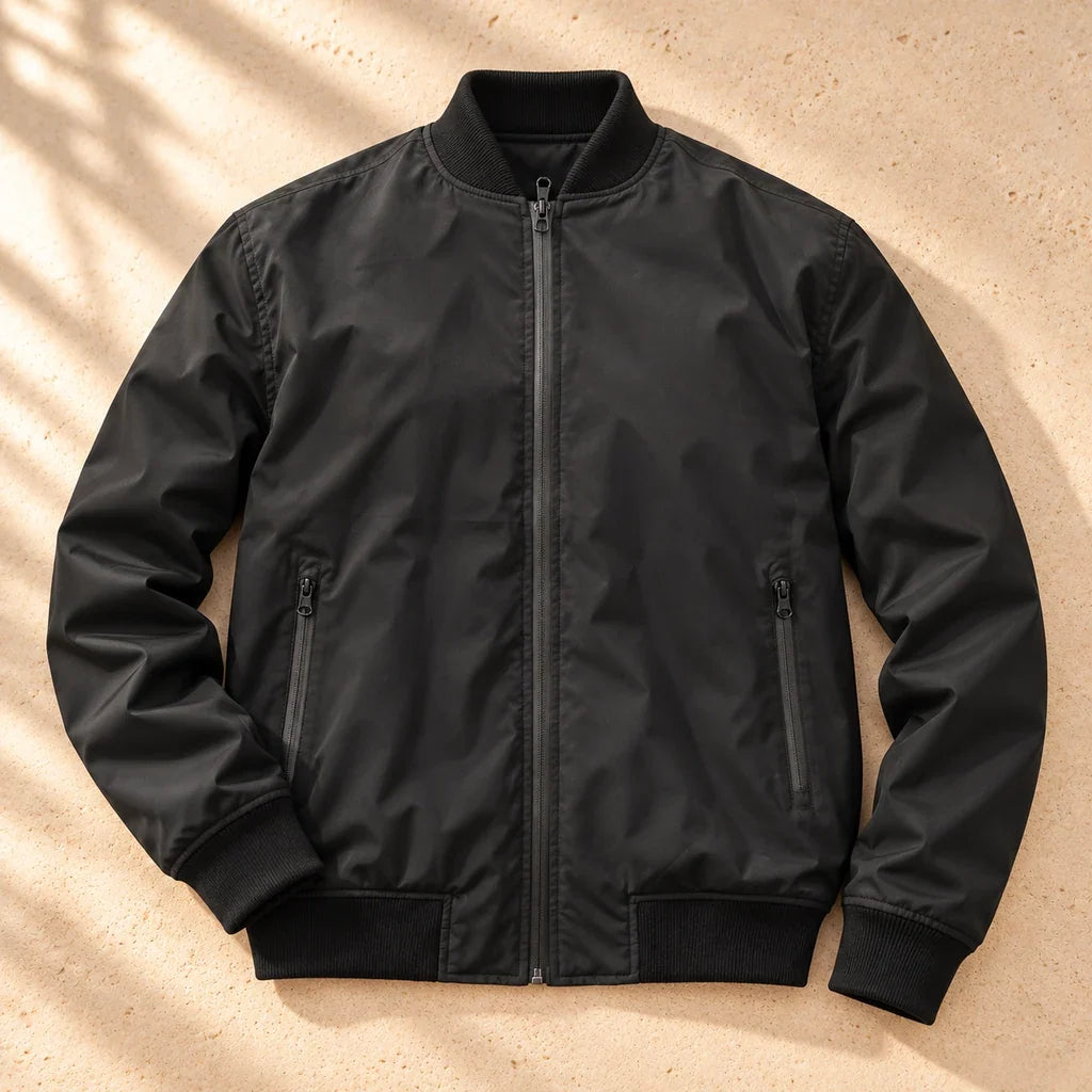 G. D’Aoust | Men / Clothing | STEVENO - BASEBALL MICROFIBER BOMBER JACKET "BLACK"