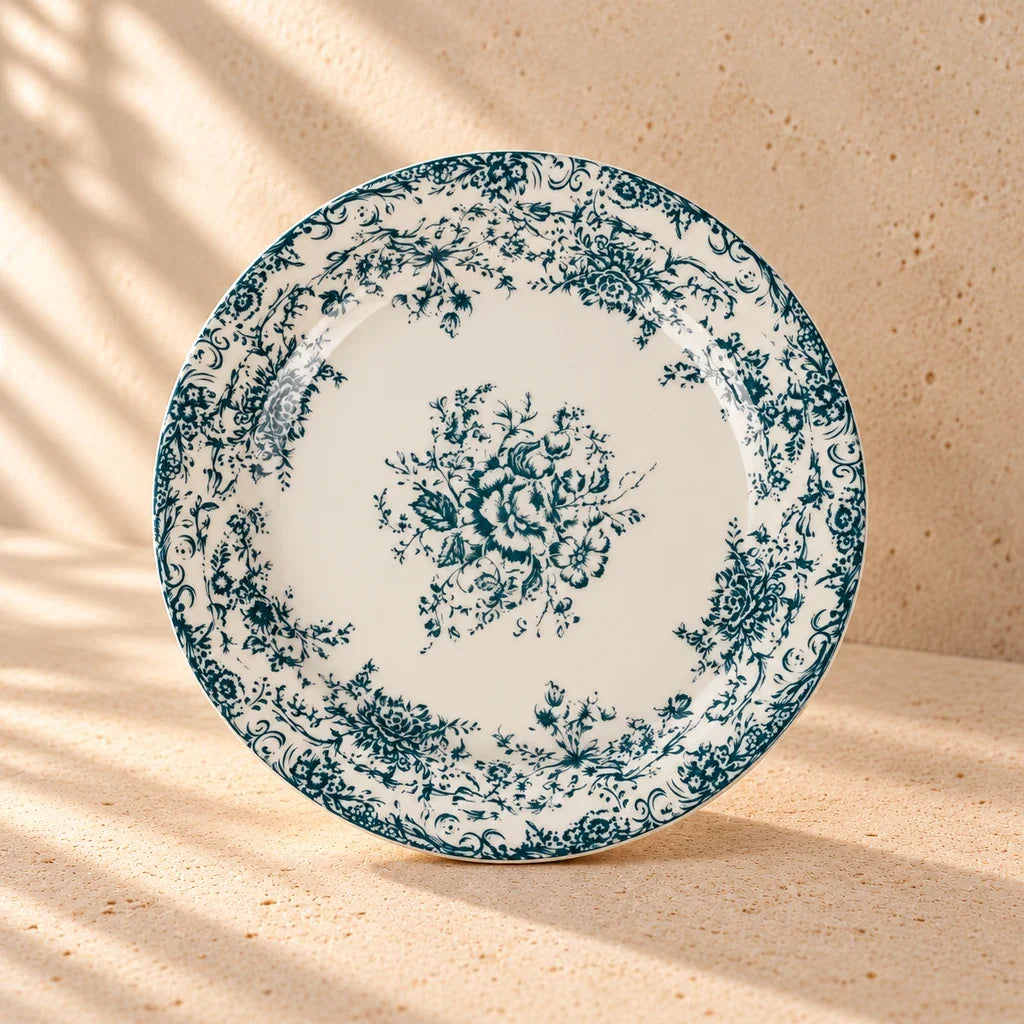 G. D’Aoust | Kitchenware / Dinner Plates & Bowls | CASA DOMANI ROSETTA RIM SIDE PLATE 20CM "ANTIQUE BLUE"