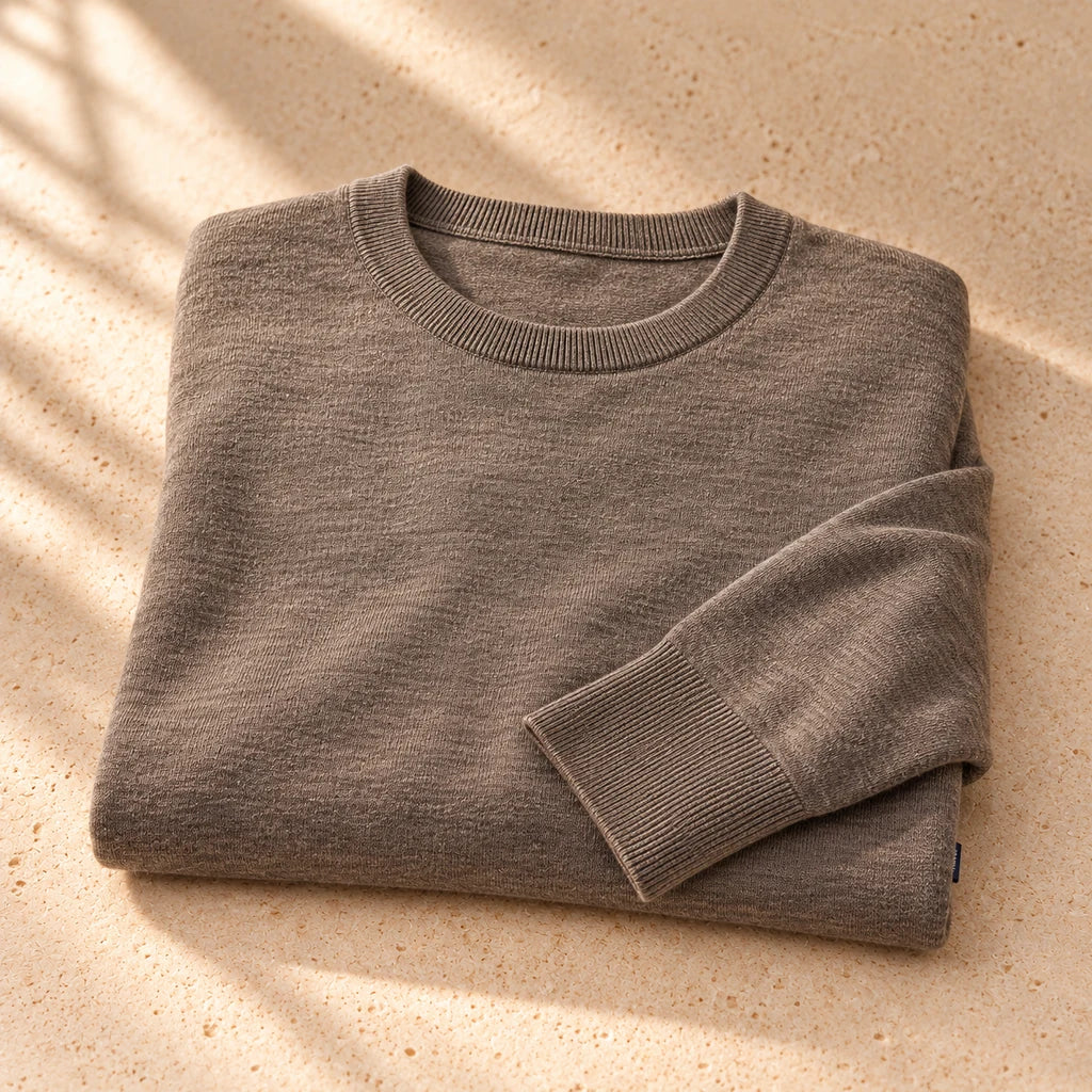 G. D’Aoust | Men / Long Sleeved Shirts & Sweaters | MARGRATE MERINO PULLOVER "BROWN SOIL MELANGE"