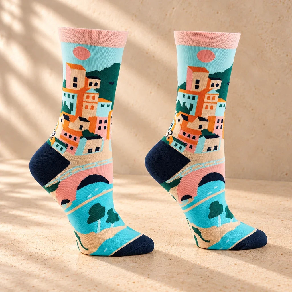 G. D’Aoust | Women / Socks | COTTON WOMEN'S CREW SOCKS - OCEANSIDE