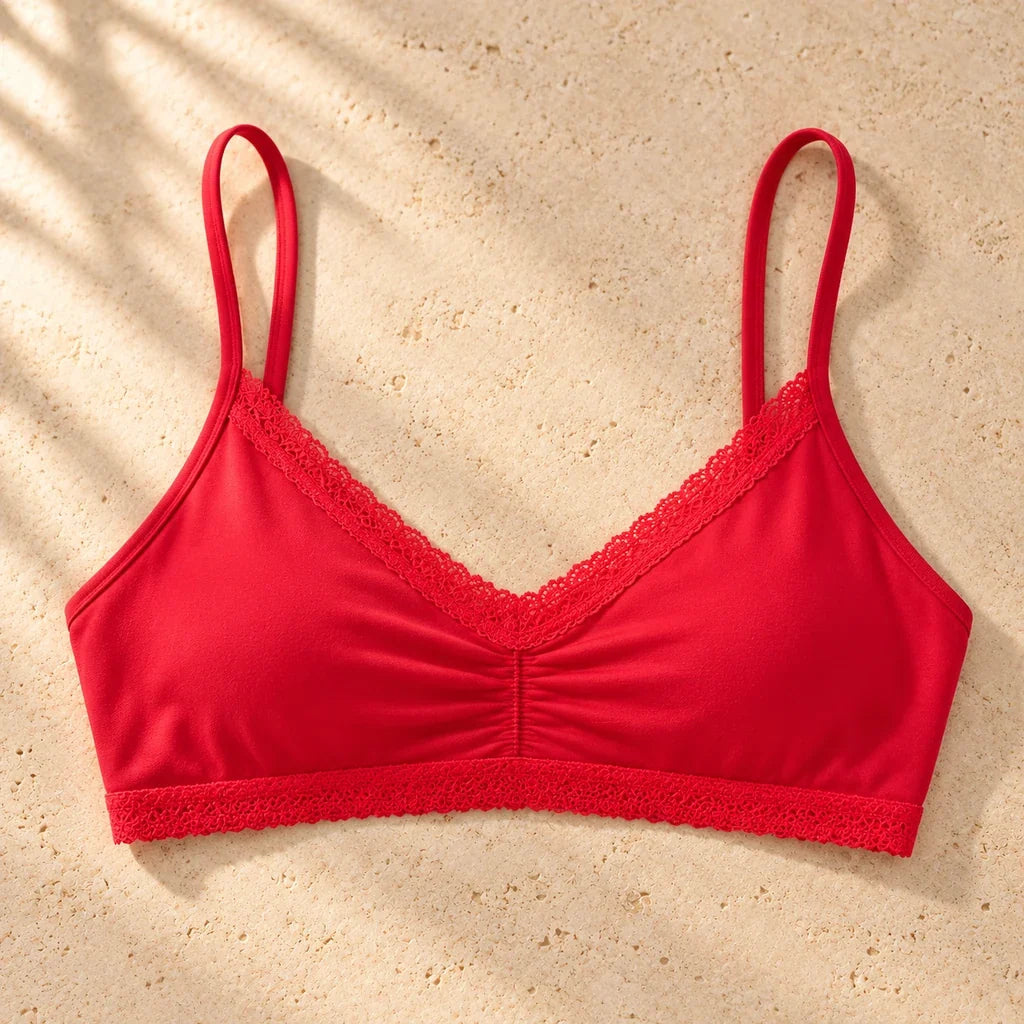 G. D’Aoust | Women / Underwear | THE MICRO - LACE TRIM BRALETTE "RED"