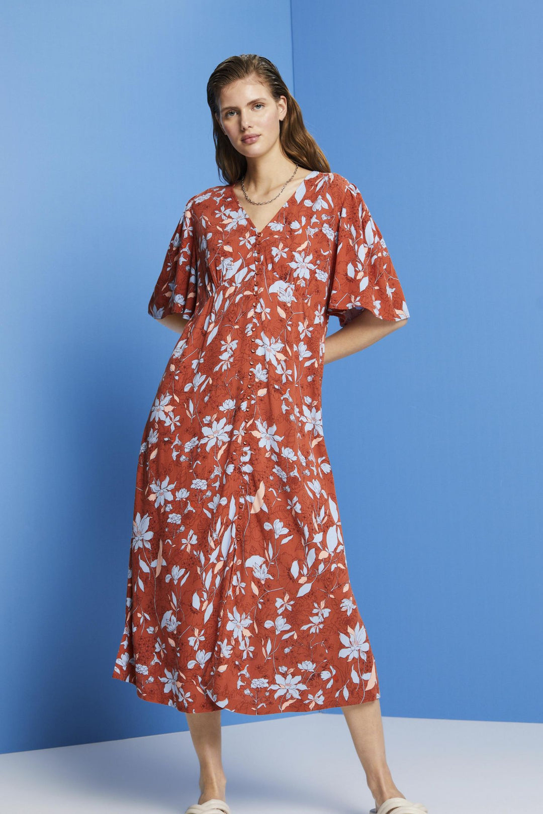 MIDI DRESS WITH ALL-OVER PATTERN