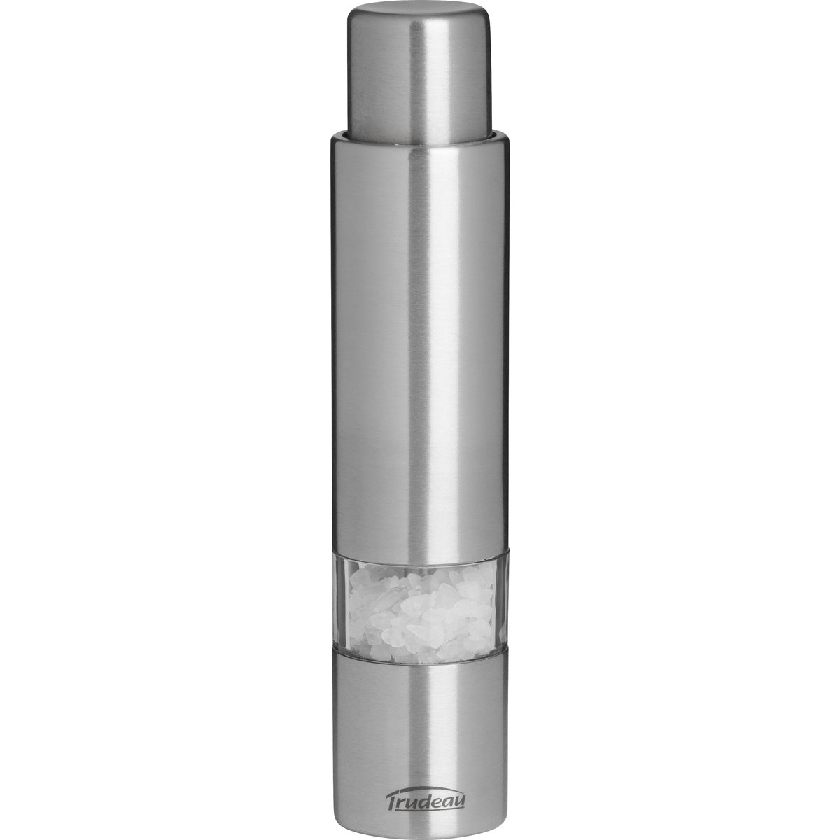 Trudeau 6" One-Hand Stainless Steel Thumb Salt Mill