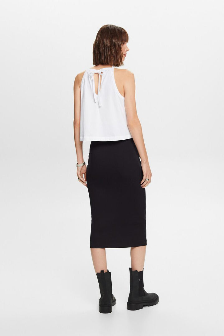 Esprit Stretch Cotton-Jersey Midi Skirt