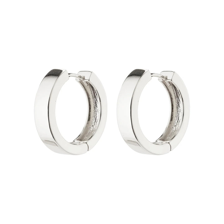 Pilgrim Create Recycled Hoop Earrings Silver Plated