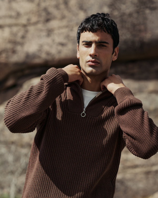 BBLEND BHDENO HALFZIPP - CHICORY COFFEE