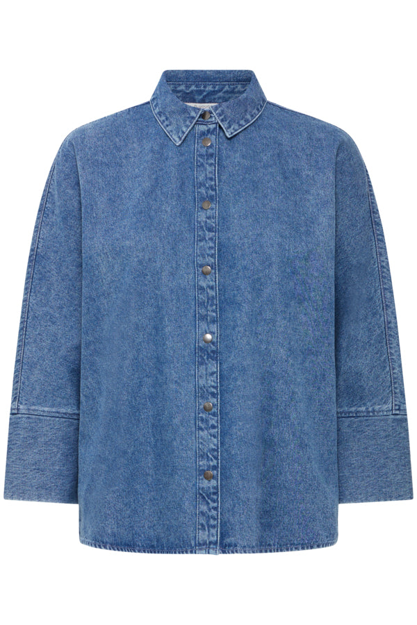 B.YOUNG BYKAPUCA DENIM SHIRT - MID BLUE DENIM