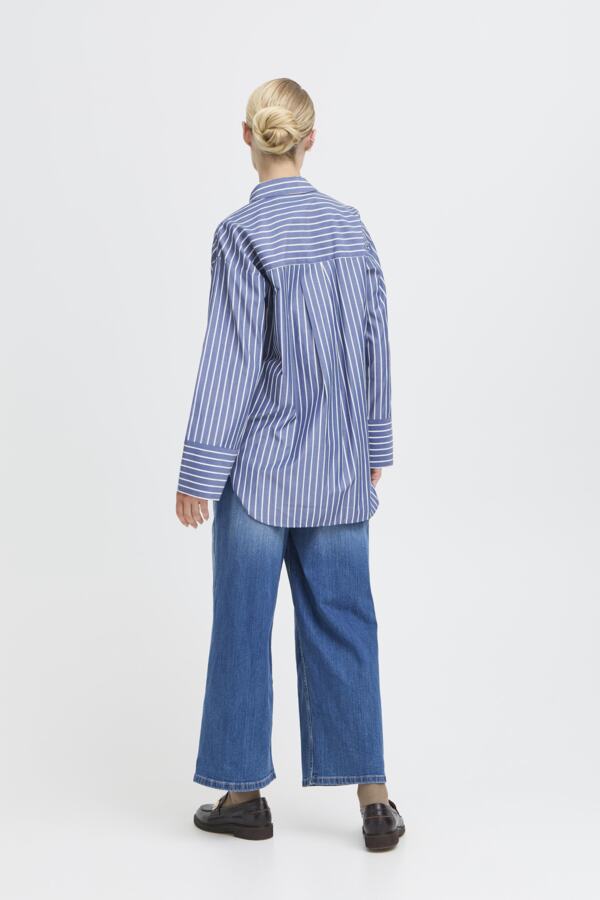 B.YOUNG BYFIRAS FLOWER SHIRT - BLUE QUARTZ MIX