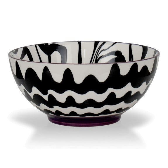 CHEVRON BLACK BOWL 20CM