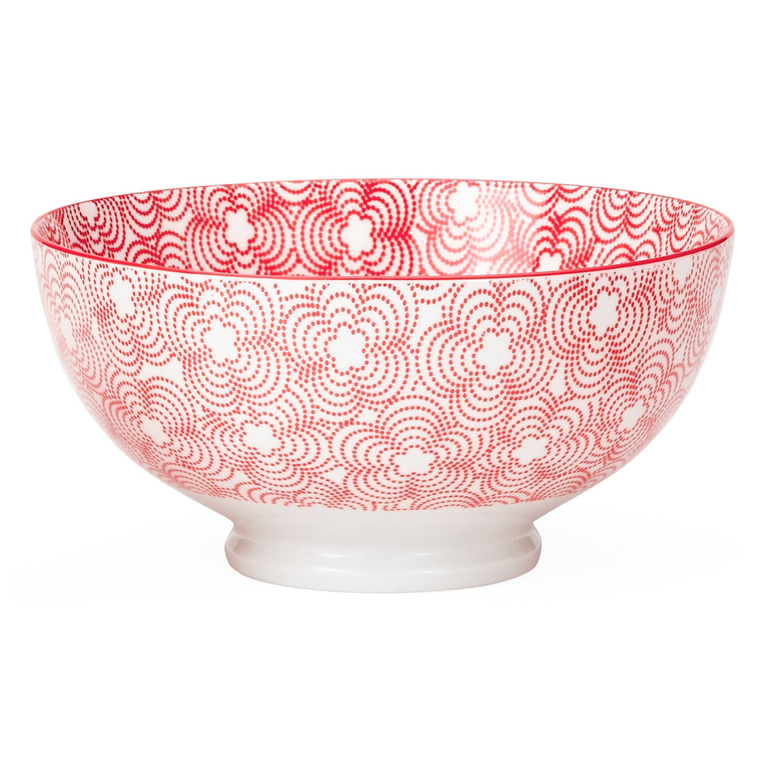 Torre & Tagus Kiri Porcelain 56oz Bowl - Red With Red Trim