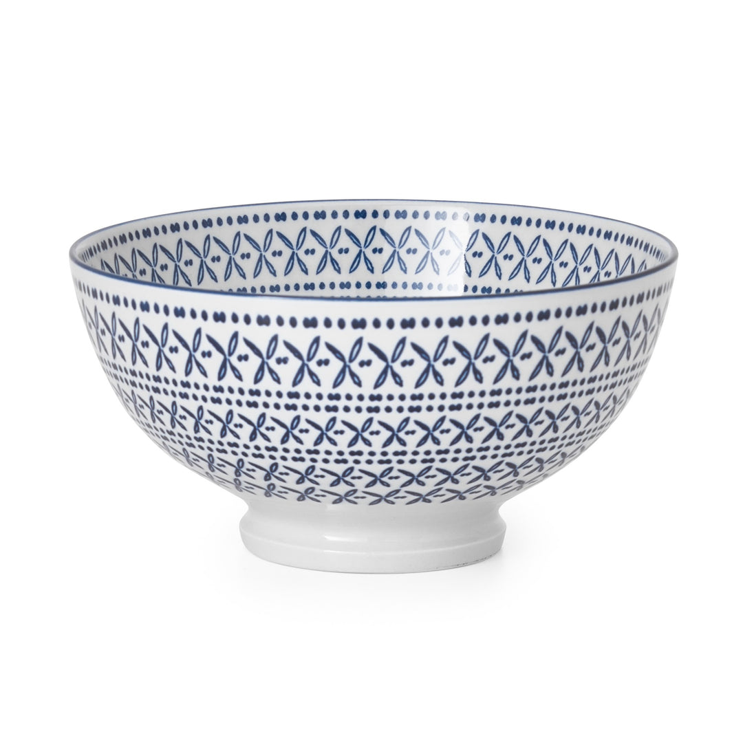 Kiri Porcelain Bowl 6" x 3" - Blue Stitch