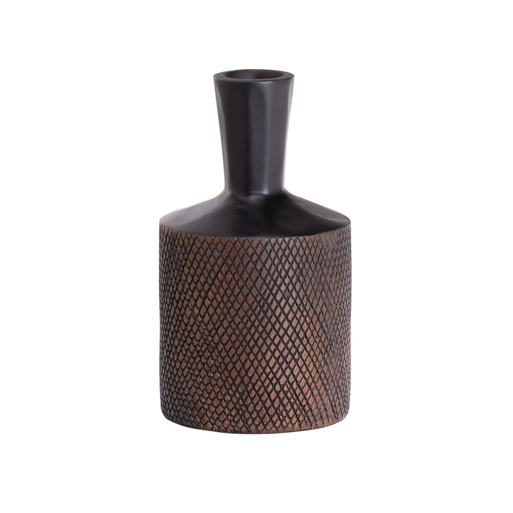 Torre & Tagus Kappa 8"H Carved Line Resin Bottle Vase