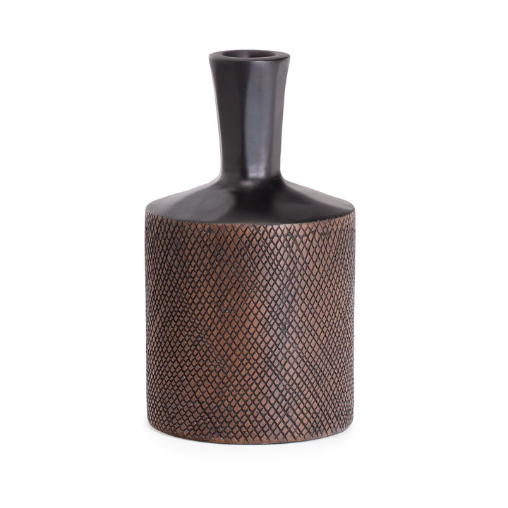Torre & Tagus Kappa 10"H Carvedline Resin Bottle Vase