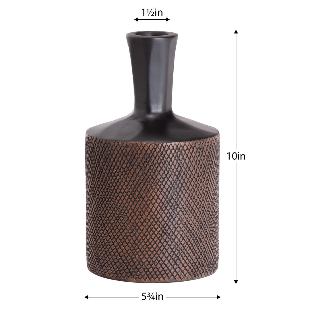 Torre & Tagus Kappa 10"H Carvedline Resin Bottle Vase