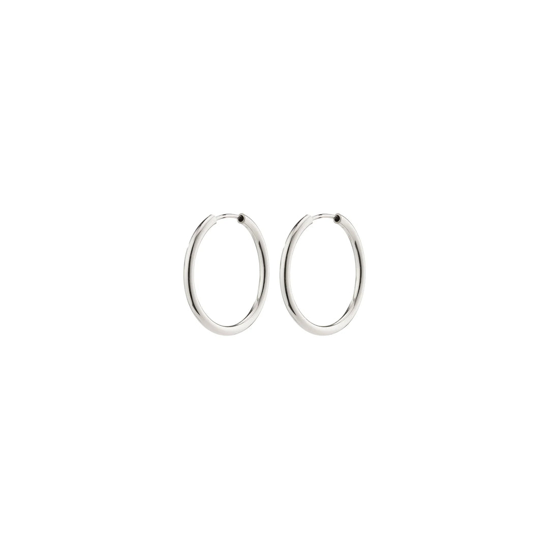 Pilgrim April Recycled Small Hoop Earrings Silver Plated