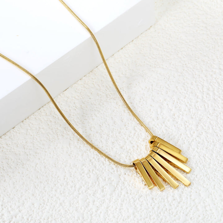Vertical Bar Charm Necklace