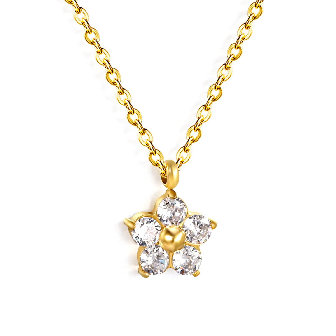 Zircon Blossom Pendant Necklace