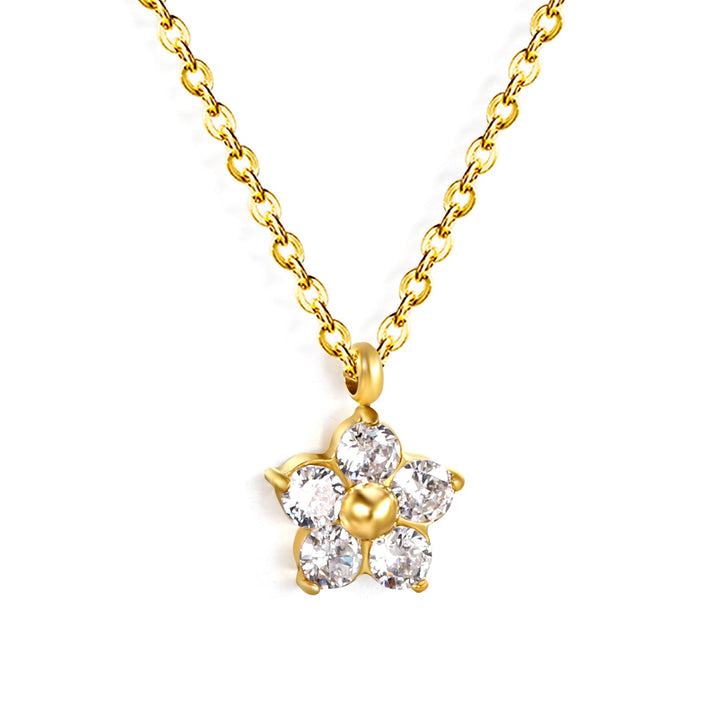 Zircon Blossom Pendant Necklace