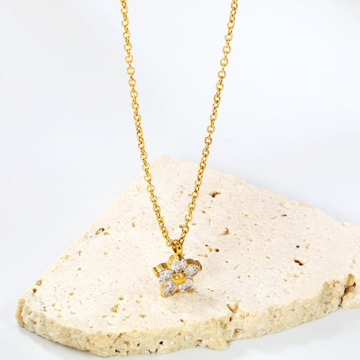 Zircon Blossom Pendant Necklace