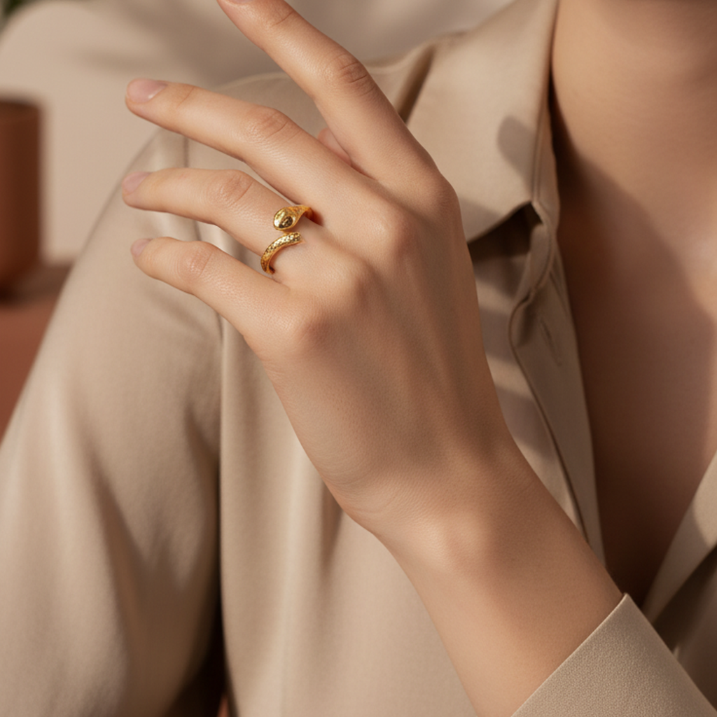 Serpent Embrace Statement Ring