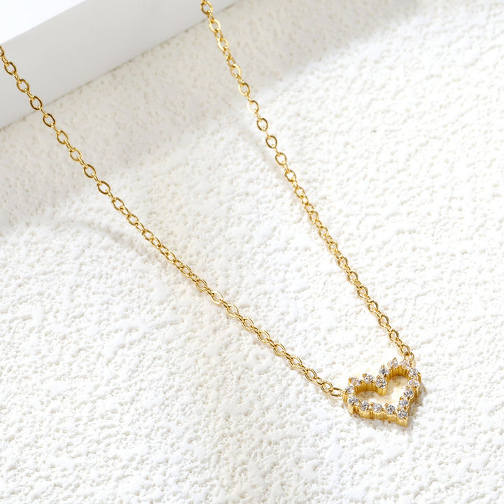 Diamond Edge Heart Pendant Necklace