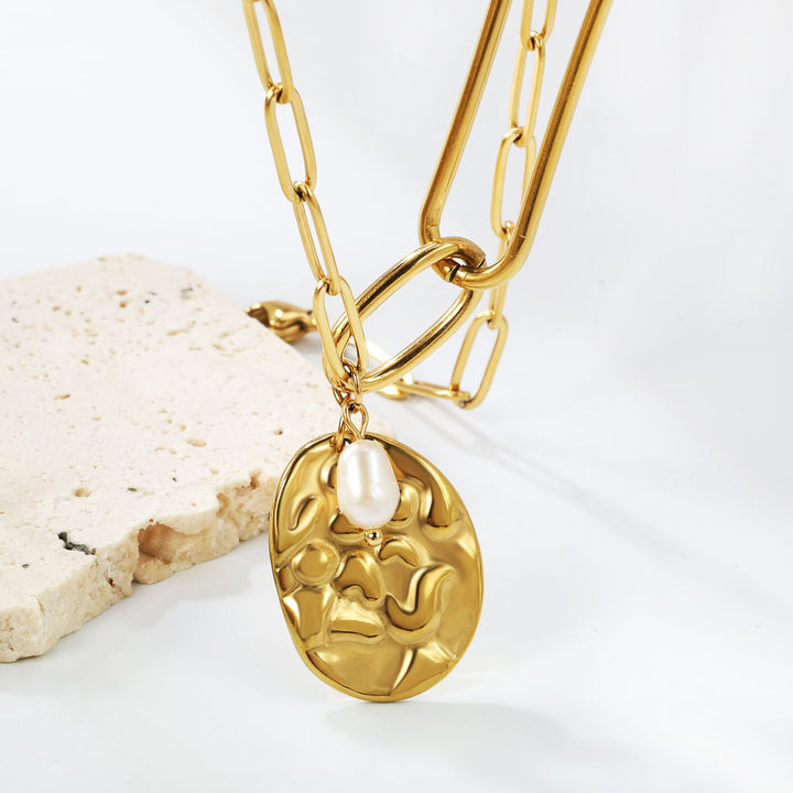 Pearl &amp; Plaque Harmony Necklace