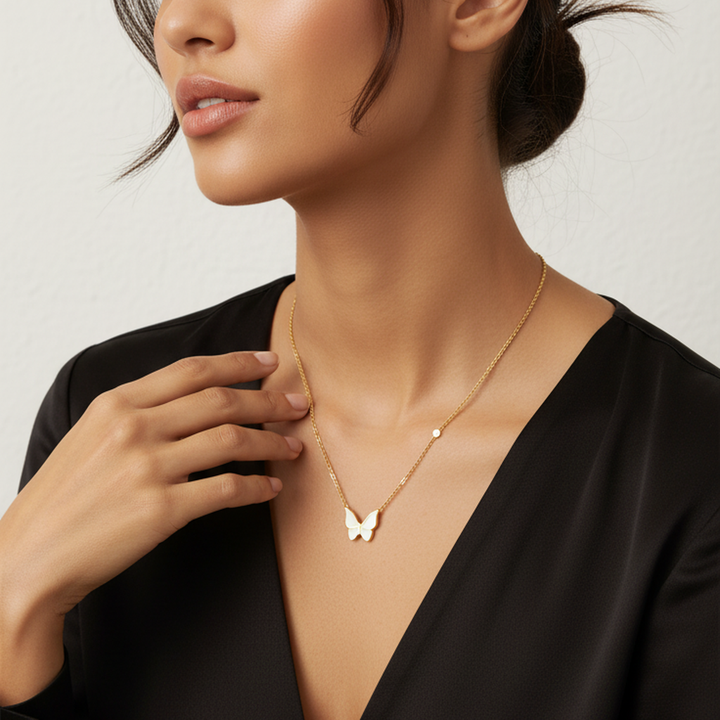 Butterfly Blossom Pendant Necklace