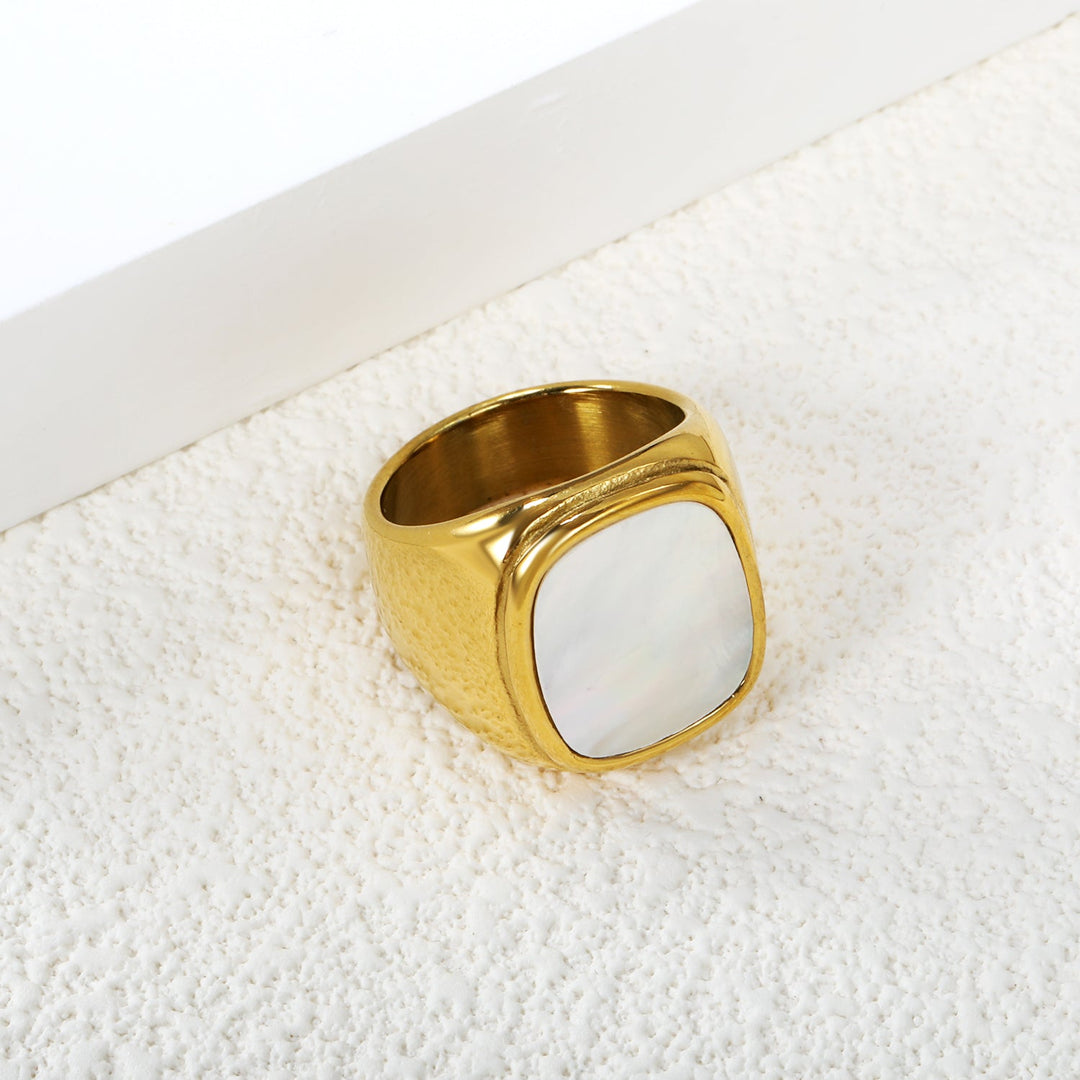 Opal Square Gold Ring