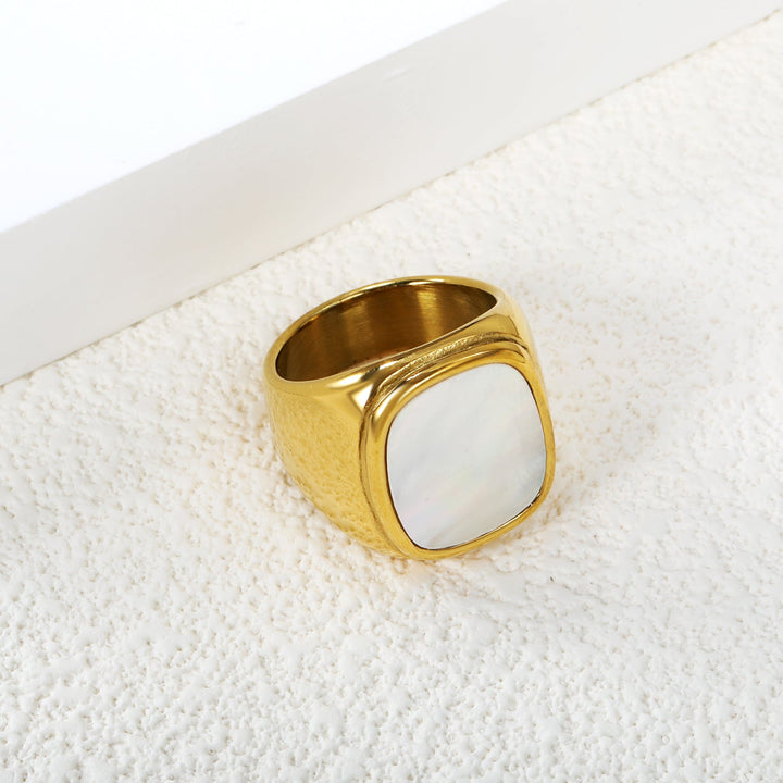 Opal Square Gold Ring