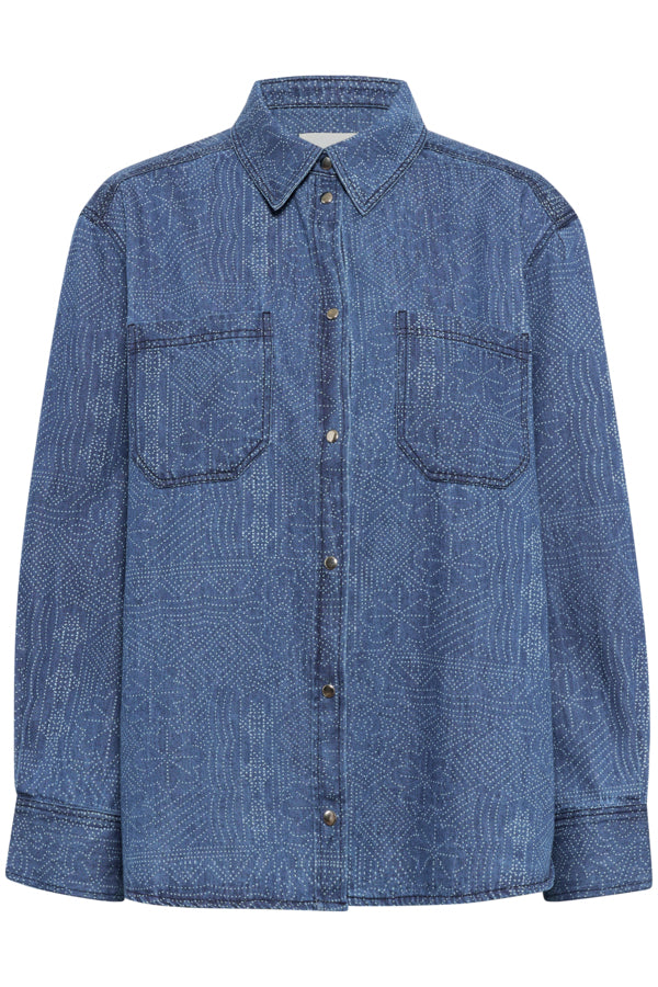 PART TWO TERESAPW SH - DENIM DOT PRINT