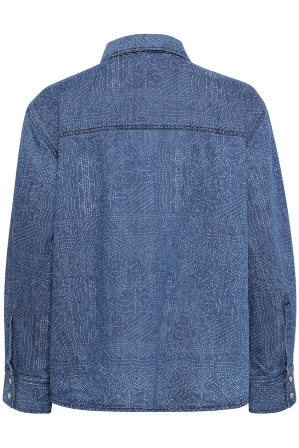 PART TWO TERESAPW SH - DENIM DOT PRINT