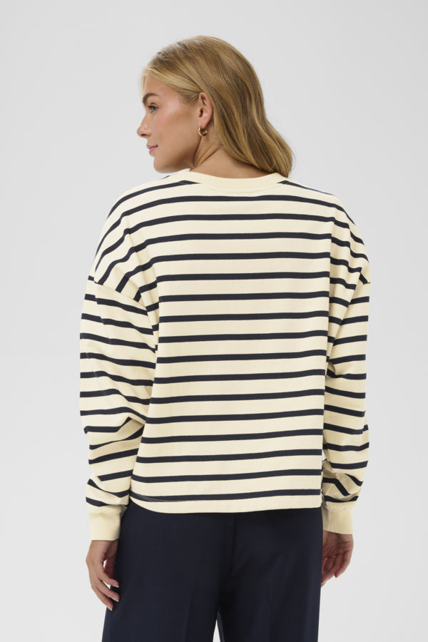 OSIRIASZ SWEATSHIRT "SEEDPEARL NIGHTSKY STRIPE"
