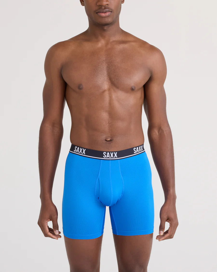 ESSENTIAL PERFORMANCE MESH BOXER BRIEF 6" 3PACK "BLUE/TEAL/MARITIME"