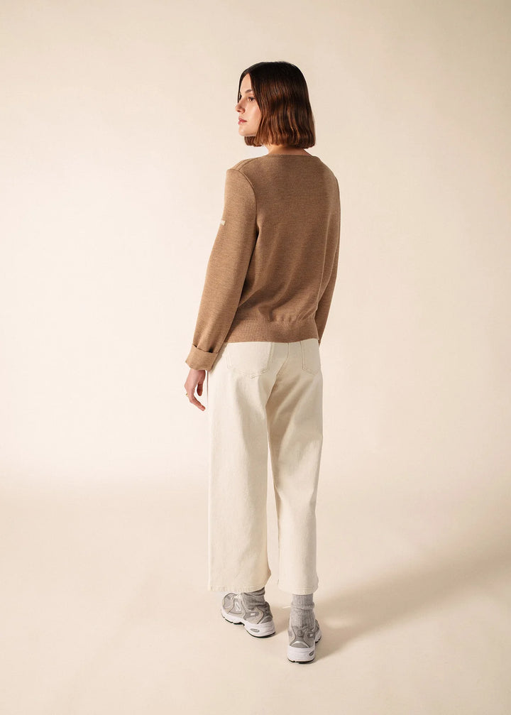 MARSEILLAN JUMPER "BEIGE FONCÉ/BLANC"