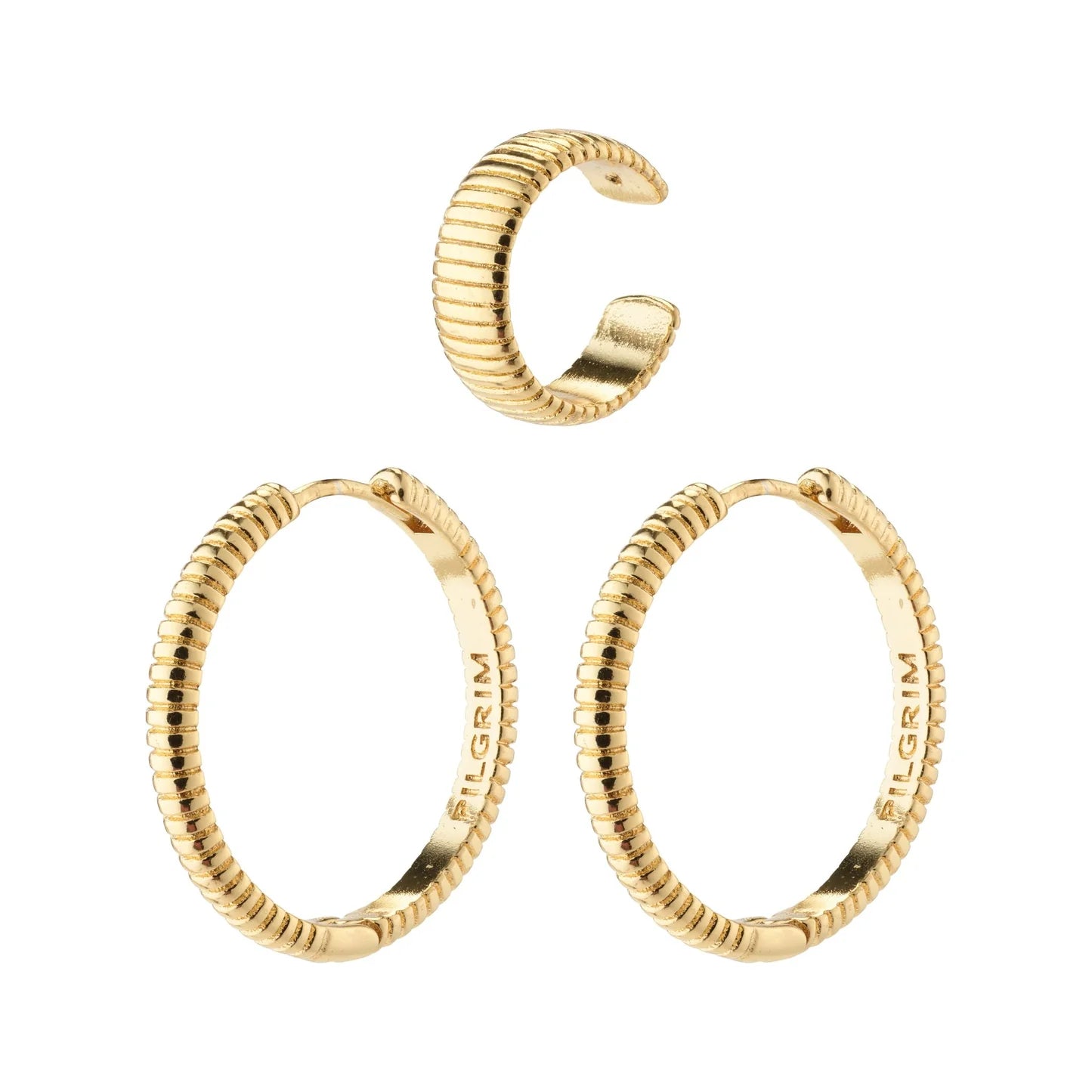 Pilgrim Xena Recycled Hoop & Cuff Gold Plated