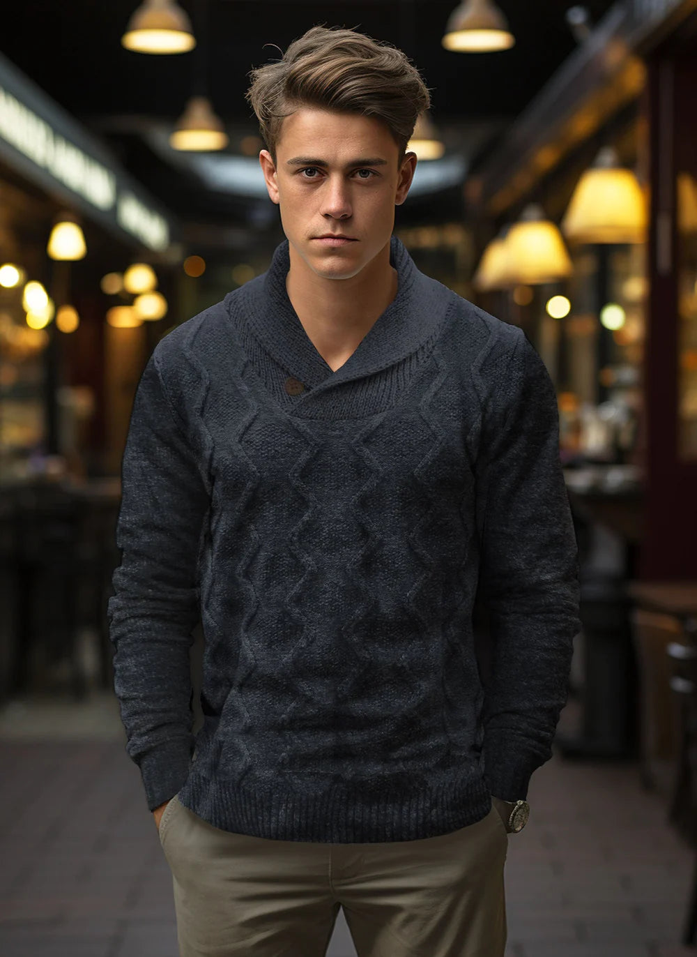 Point Zero Billy Shawl Collar Sweater