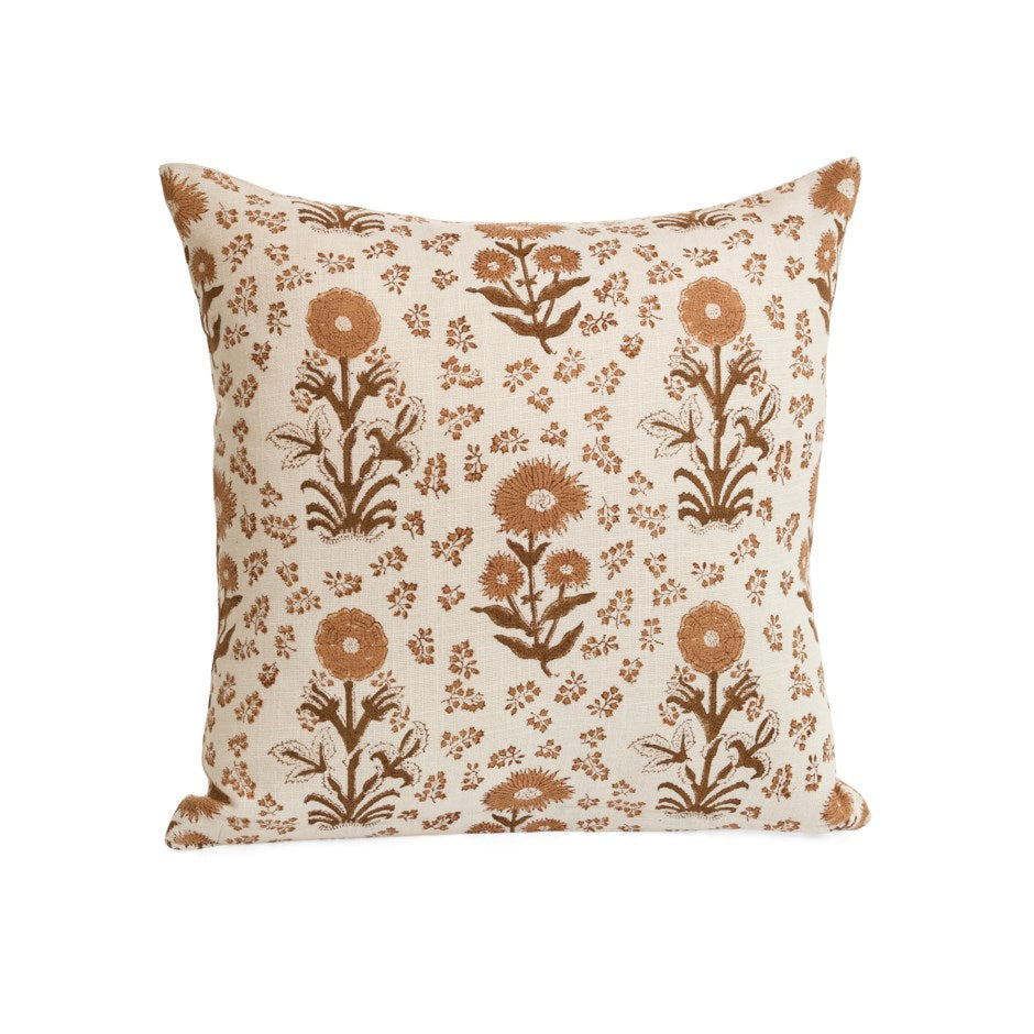 CUSHION COTON BLOCK PRINTED MULTI-DUSTY ROSE 17X17