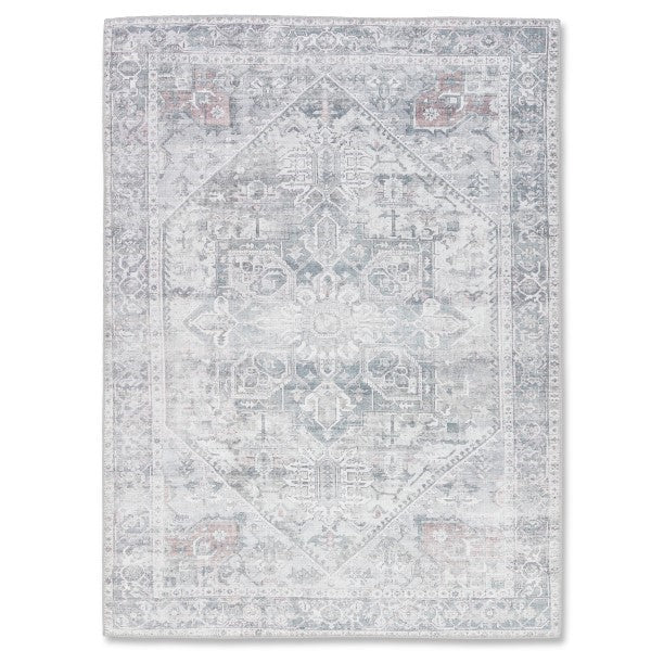 VIANA AURA WASHABLE SPILL PROOF GREY AREA RUG